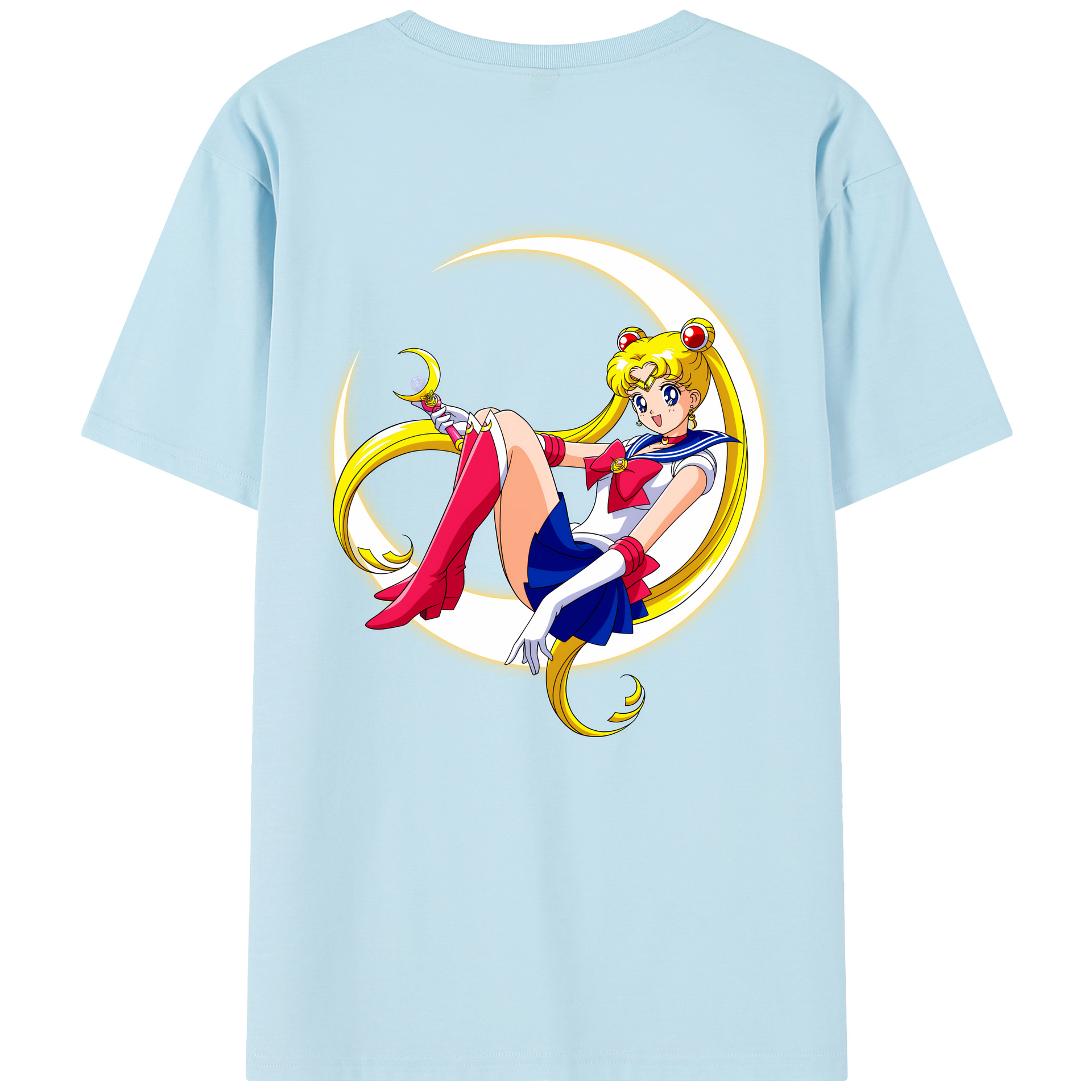 （画像用） 美少女戦士セーラームーン 月野 うさぎ つきの うさぎ Sailor Moon Tsukino Usagi 綿100％半袖Tシャツ（背面プリント）
